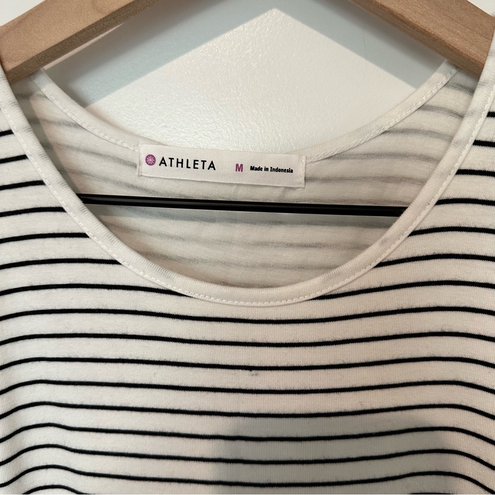 Athleta Black and White Striped Dress